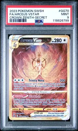 Pokemon Arceus VSTAR Crown Zenith Secret Rare Full Art #GG70 PSA 9 - Image 1