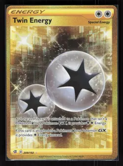 Twin Energy (Secret) Holo Secret Rare Pokemon SWSH02: Rebel Clash 209/192 NM - Image 1