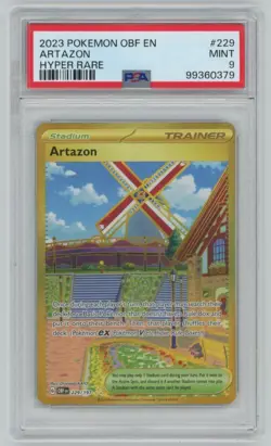 2023 Pokemon Obsidian Flames Atazon Hyper Rare #229 229/197 PSA 9 - Image 1