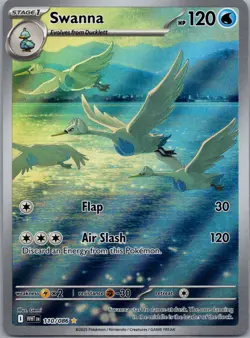 Pokemon Swanna 110/086 Illustration Rare White Flare Full Art Near Mint - Image 1