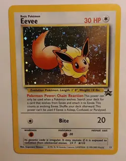 Eevee #11 WOTC Black Star Promo w SWIRL 💫 Vintage Pokemon TCG - Image 1