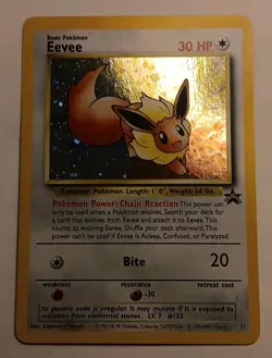 Eevee #11 WOTC Black Star Promo w SWIRL 💫 Vintage Pokemon TCG - Image 2