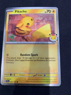 Pikachu 51 /162 2026 Pokemon Day 30 Promo Stamped w/ Coin | Pokemon TCG | NM+/M - Image 1