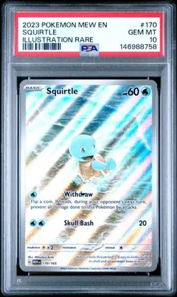 2023 POKEMON EN-151 #170 SQUIRTLE ILLUSTRATION RARE PSA 10 - Image 1