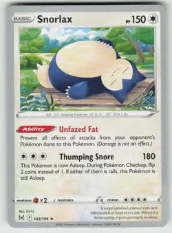 Snorlax 143/196 - 2023 (Gabriel Fernandez) - World Championship Decks Near Mint - Image 1
