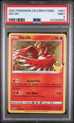 2021 POKEMON CELEBRATIONS #001 HO-OH PSA 9 - Image 1
