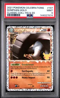 2021 POKEMON CELEBRATIONS CLASSIC COLLECTION #107 DONPHAN-HOLO PSA 9 - Image 1