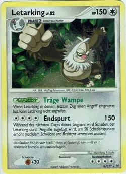 Pokemon Card Trading Card Game Platinum No. 16/127 Letarking Holo German - Image 1