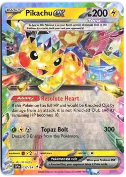 Pikachu ex 057/191 Double Rare Surging Sparks Pokemon - Image 1