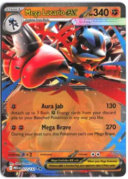 Mega Lucario ex 077/132 Double Rare Mega Evolution Pokemon - Image 1