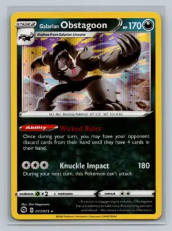 Pokemon Champion's Path #37/73 Galarian Obstagoon Holo Rare - Image 1