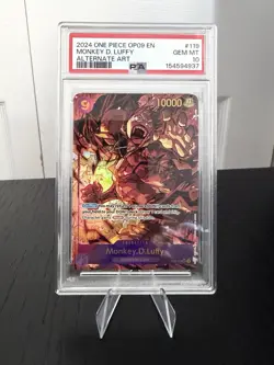One Piece Emperors In The New World Monkey D Luffy OP09-119 SEC Alt Art PSA 10 - Image 1