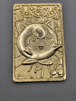 1999 Jigglypuff Burger King Nintendo Pokemon 23K Gold Plated Trading Card Bar - Image 1
