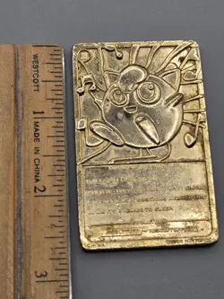 1999 Jigglypuff Burger King Nintendo Pokemon 23K Gold Plated Trading Card Bar - Image 3