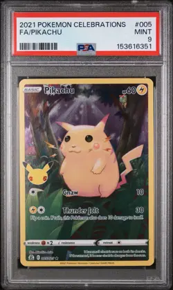 Pikachu Celebrations Holo Rare Card PSA 9 005/025 - Image 2