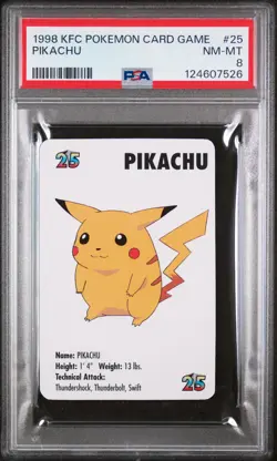 1998 KFC POKEMON CARD GAME #25 PIKACHU PSA 8 - Image 1
