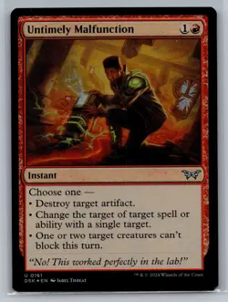 Untimely Malfunction Duskmourn: House of Horror #161 FOIL Magic MTG - Image 1