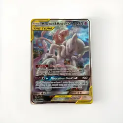 Pokemon TCG - Mewtwo and Mew GX TAG TEAM SM191 Promo Holo Full Art Rare - Image 1