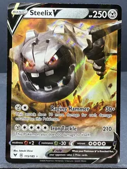 STEELIX V 115/185 ULTRA RARE HOLO VIVID VOLTAGE SWSH04 POKEMON NEAR MINT NM - Image 1