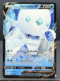 GALARIAN DARMANITAN V 036/185 ULTRA RARE HOLO VIVID VOLTAGE POKEMON NEAR MINT NM - Image 1