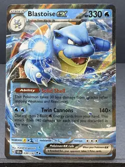 BLASTOISE EX 030/142 DOUBLE RARE HOLO STELLAR CROWN SV07 POKEMON NEAR MINT NM - Image 1