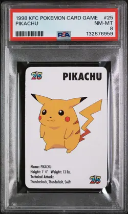 1998 KFC POKEMON CARD GAME #25 PIKACHU PSA 8 - Image 1