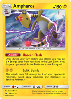 Ampharos Reverse Holo - Lost Thunder Near Mint Pokemon TCG - Image 1