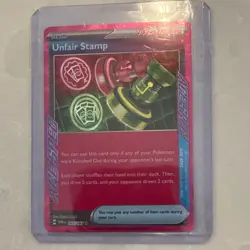 Pokemon TCG Unfair Stamp 165/167 SV06 Twilight Masquerade ACE SPEC Holo - Image 1