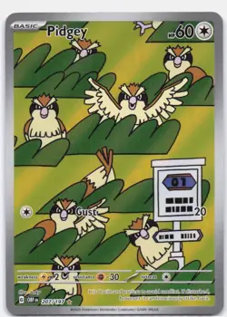Pidgey Illustration Rare 207/197 Obsidian Flames Pokemon Near Mint - Image 1