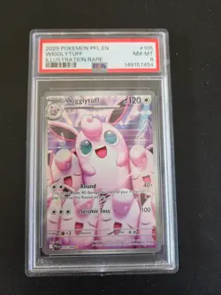 Pokemon 2025 Wigglytuff Illustration Rare PFL 105/094 PSA 8 - Image 1