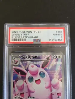 Pokemon 2025 Wigglytuff Illustration Rare PFL 105/094 PSA 8 - Image 3