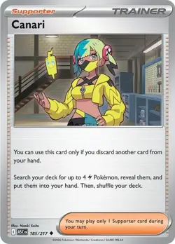 Canari - 185/217 Reverse Holo - Ascended Heroes Near Mint Pokemon TCG - Image 1