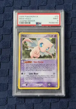 2006 POKEMON EX LEGEND MAKER #10 MEW HOLO PSA 9 Tail Swirl 🌀 - Image 3
