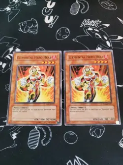 Yugioh - Elemental Hero Heat PP02-EN007 NM Unlimited Super Rare x2 - Image 1