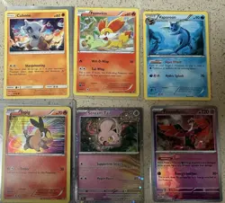 Pokemon TCG 6 Card Lot Cubone Fennekin Vaporeon Tepig Scream Tail Fezandipiti - Image 2