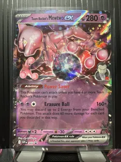 Pokemon TCG Team Rockets Mewtwo EX 205 Black Star Promo Card Near Mint - Image 1