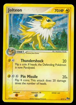 Pokemon JOLTEON 3/17 Promo Card POP Series 3 - HOLO - HEAVY PLAY - Image 1