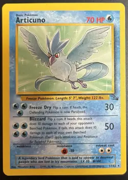 Pokemon Articuno Fossil 17/62 Rare Unlimited Rare Pokemon Card TCG non-holo 11 - Image 1