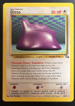 Pokemon Ditto Fossil 18/62 Rare Unlimited Rare Pokemon Card TCG non-holo 23 - Image 1