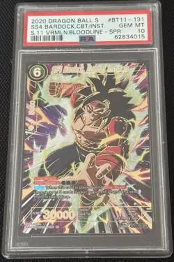 SS4 Bardock, Combat Instincts BT11-131 SPR Dragon Ball Super Card Game PSA 10 - Image 1