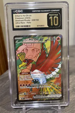 Pokemon Ethan's Ho-Oh ex 209/182 Sv10: Destined Rivals UR Graded CGC Pristine 10 - Image 1