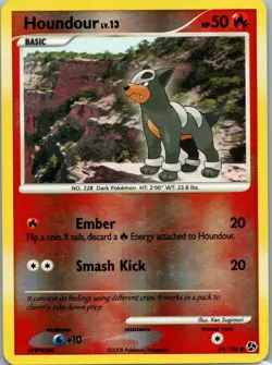 Pokemon TCG Houndour 69/106 Reverse Holo Great Encounters Diamond & Pearl NM - Image 1