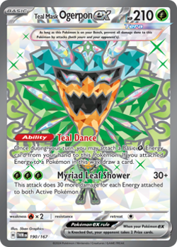 Teal Mask Ogerpon ex - 190/167 - Twilight Masquerade Near Mint Pokemon TCG - Image 1