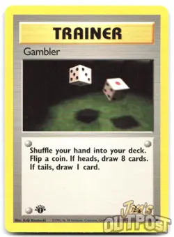 Gambler 60/62 Common Fossil Pokemon 1st Edition NM - Image 1