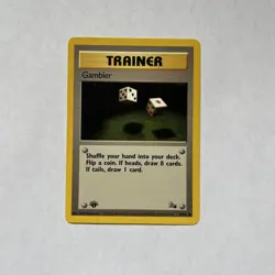 Fossil Gambler 60/62 Common Pokemon 1st Edition LP - Image 1