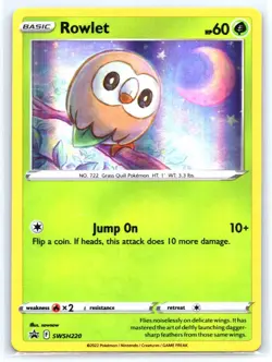 Rowlet SWSH220 Holo Promo Sword & Shield Promo Pokemon Near Mint - Image 1