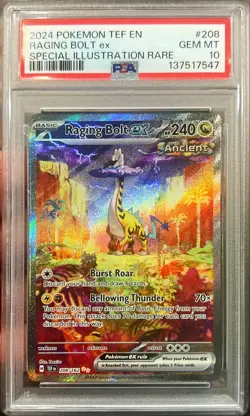 Pokemon Temporal Forces Raging Bolt Special Illustration Rare 208/162 PSA 10 SIR - Image 1
