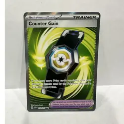Pokemon TCG Counter Gain Trainer Hyper Rare Holo Sv08 Surging Sparks 249/191 - Image 1