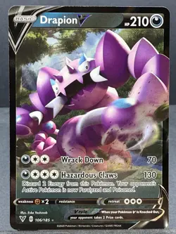 DRAPION V 106/185 ULTRA RARE HOLO VIVID VOLTAGE SWSH04 POKEMON NEAR MINT NM - Image 1