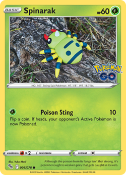 Spinarak (Peelable Ditto) Reverse Holo - Pokemon GO Near Mint Pokemon TCG - Image 1
